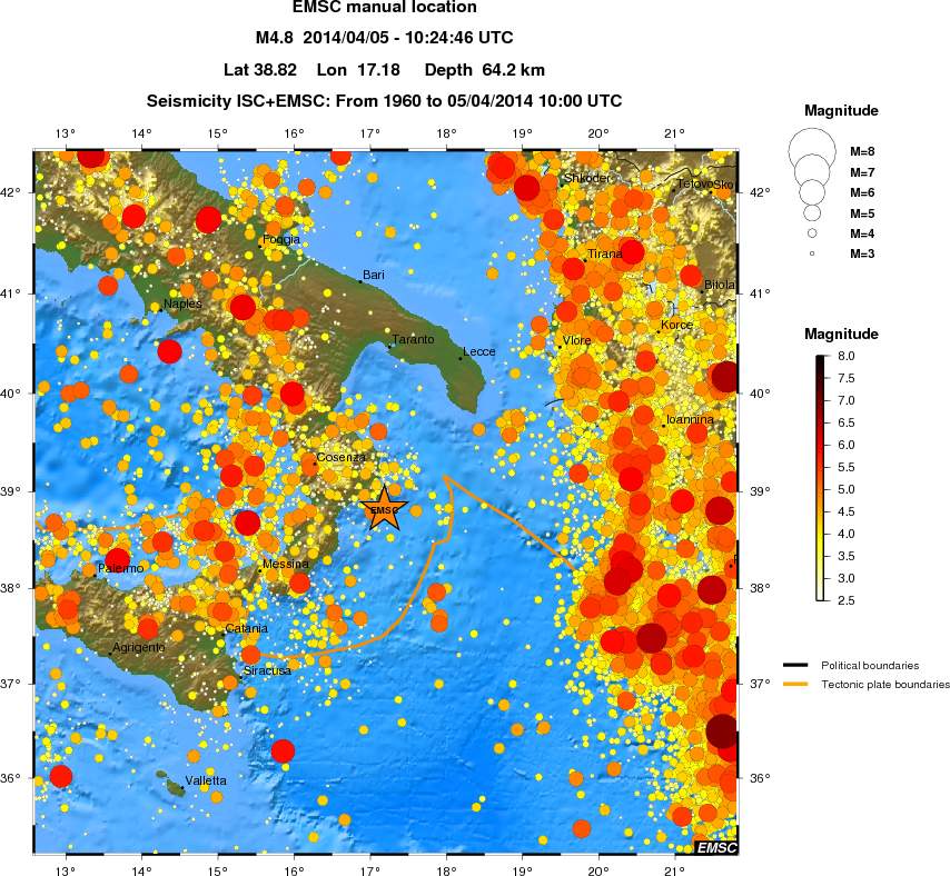 regional magnitude historical seismicity