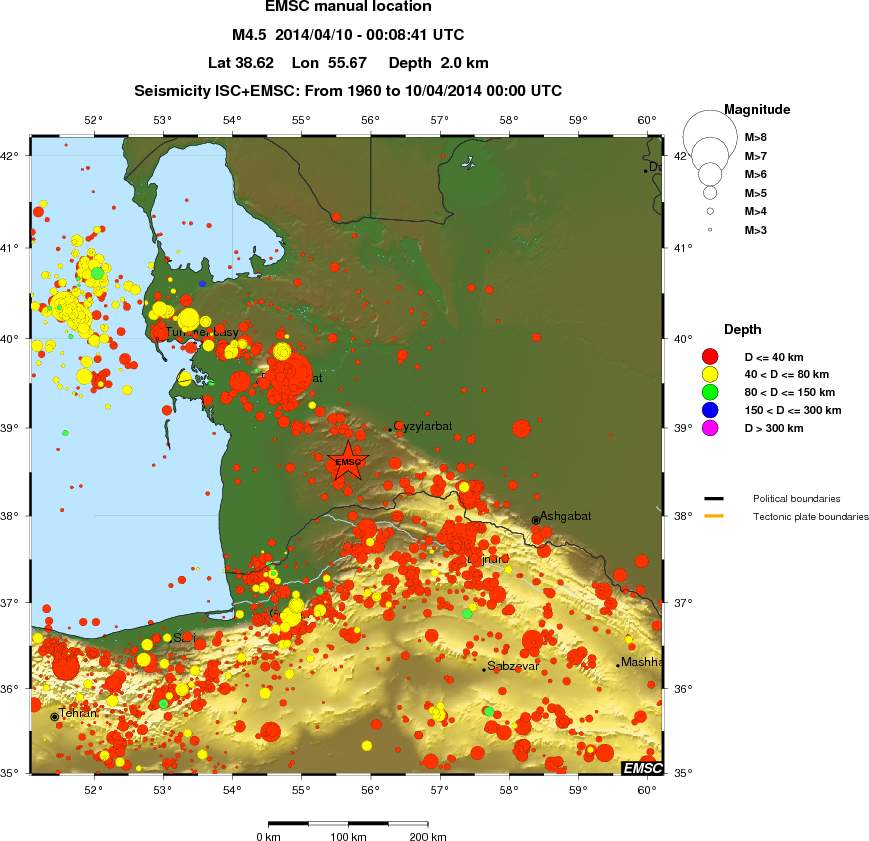 regional historical seismicity