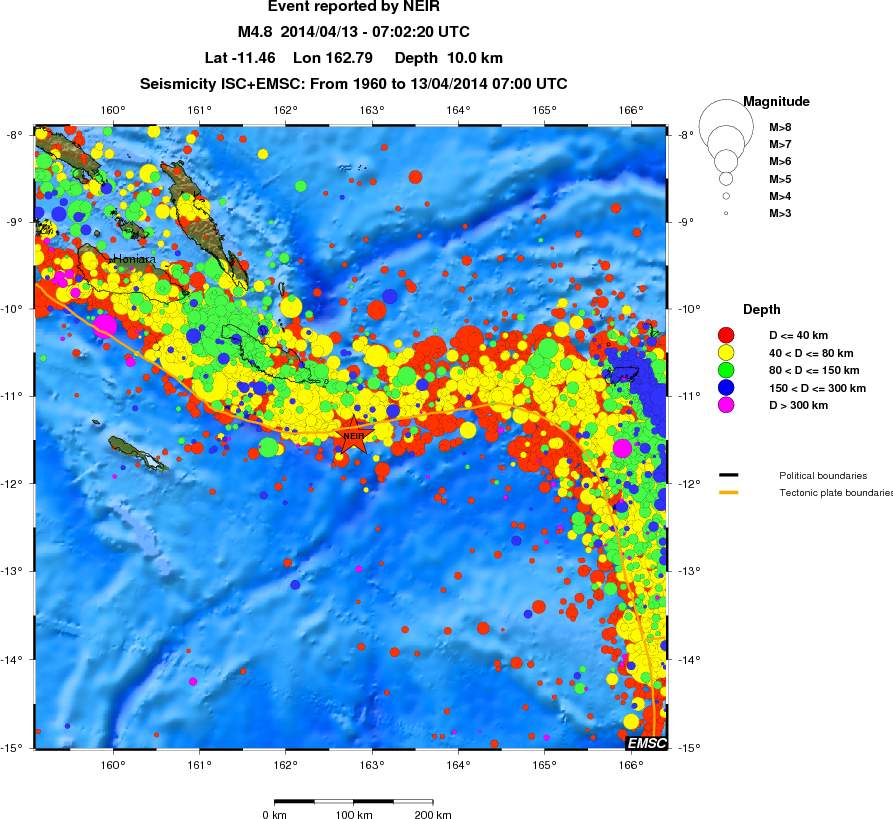regional historical seismicity
