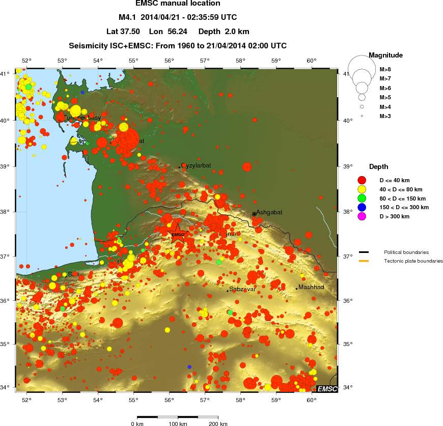 regional historical seismicity