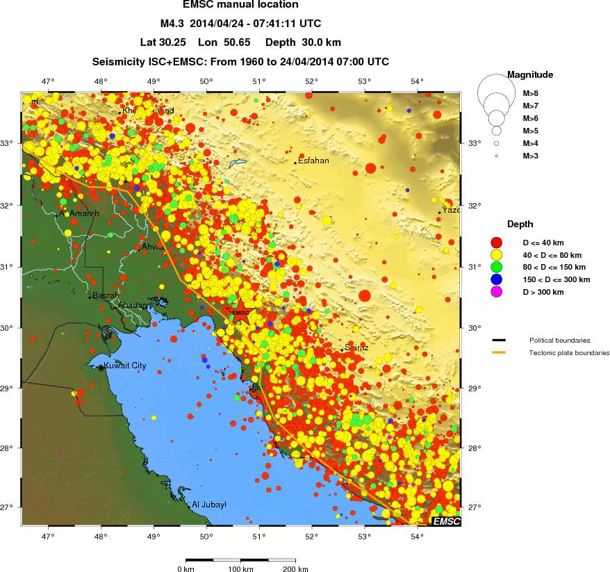 regional historical seismicity