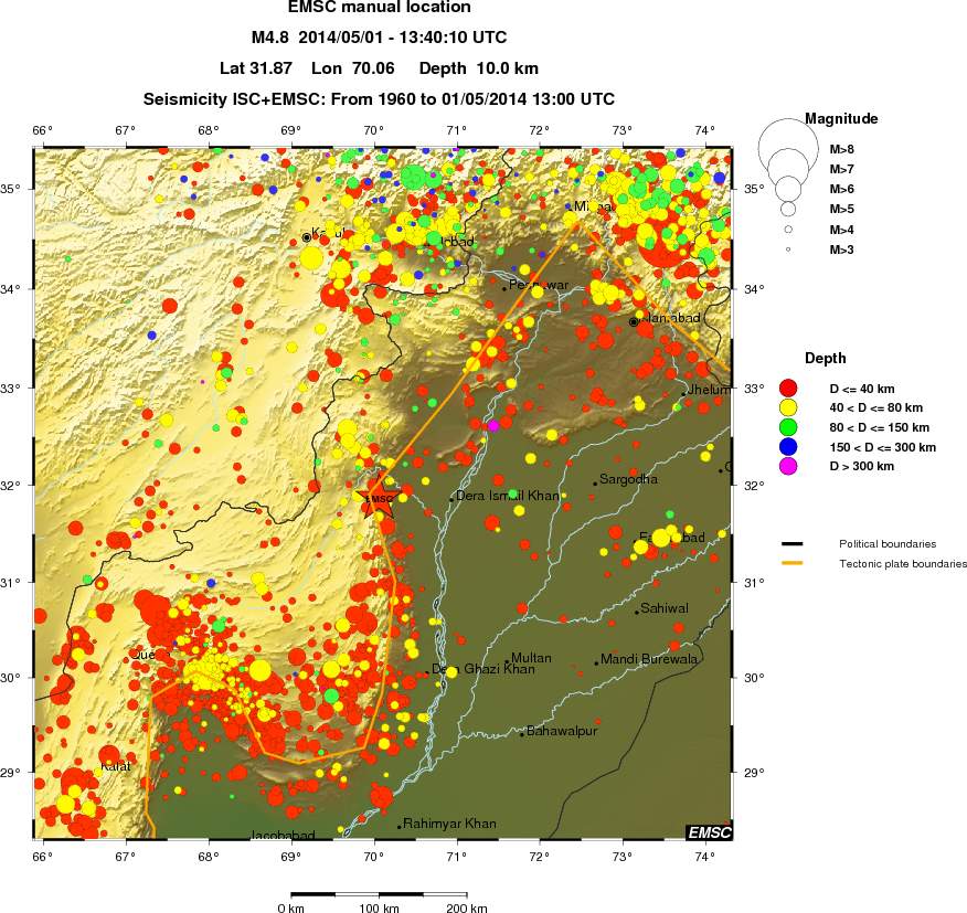 regional historical seismicity