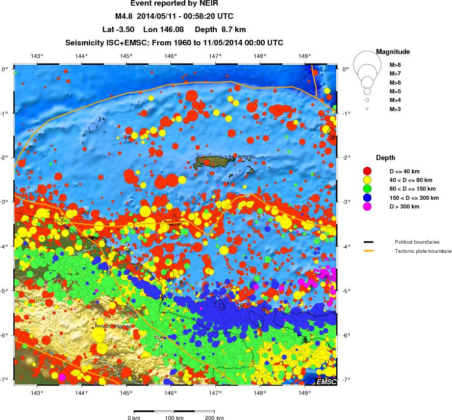 regional historical seismicity