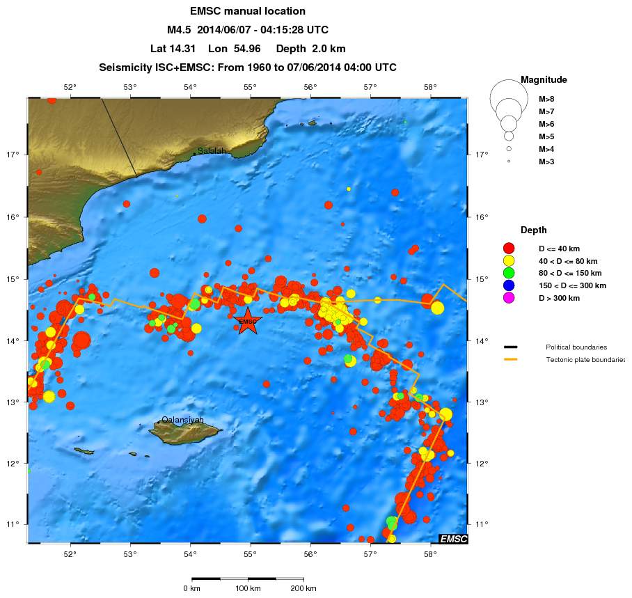 regional historical seismicity