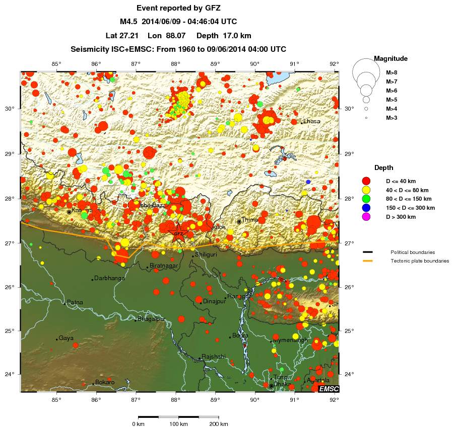 regional historical seismicity
