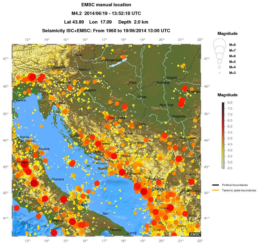 regional magnitude historical seismicity