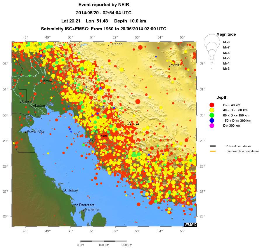 regional historical seismicity