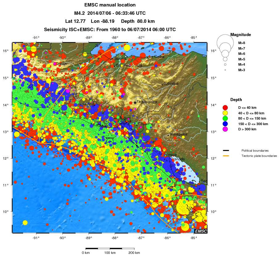 regional historical seismicity