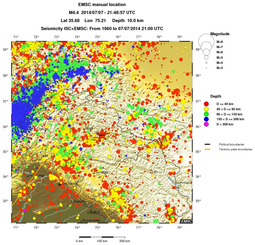 regional historical seismicity