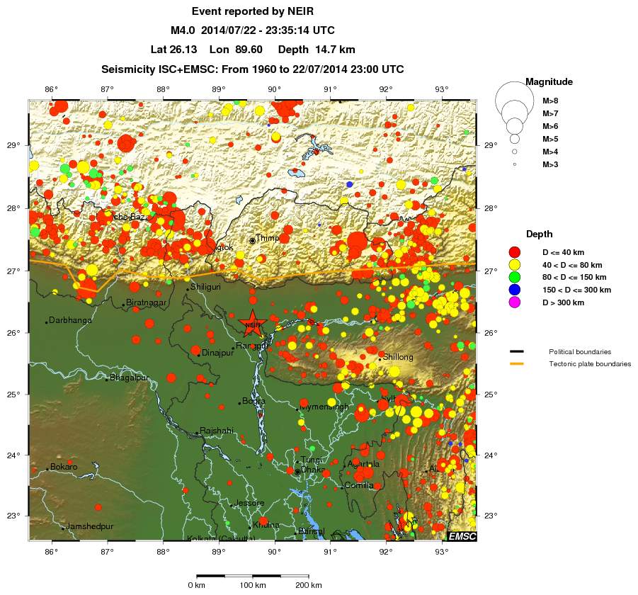 regional historical seismicity