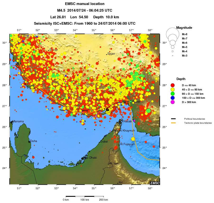 regional historical seismicity