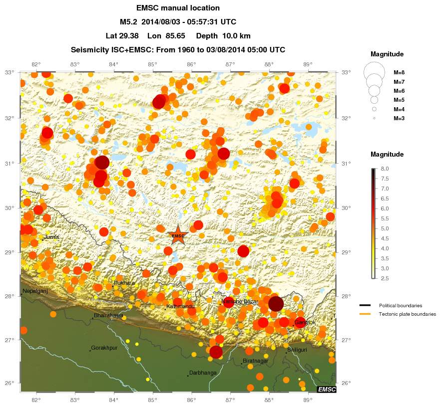 regional magnitude historical seismicity