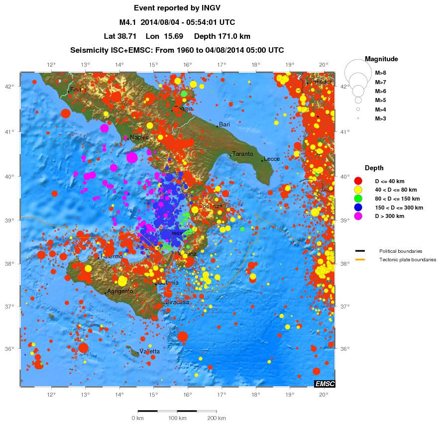 regional historical seismicity