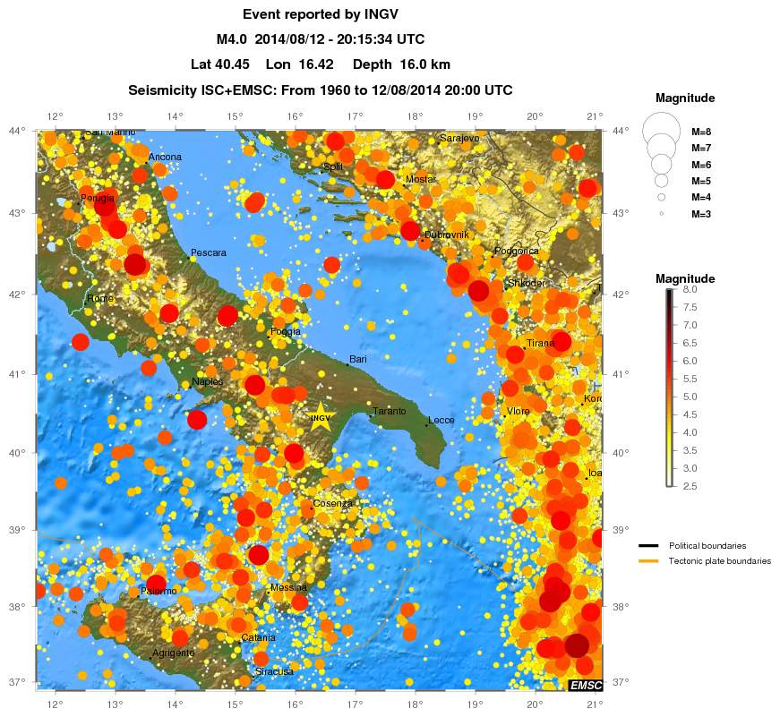 regional magnitude historical seismicity