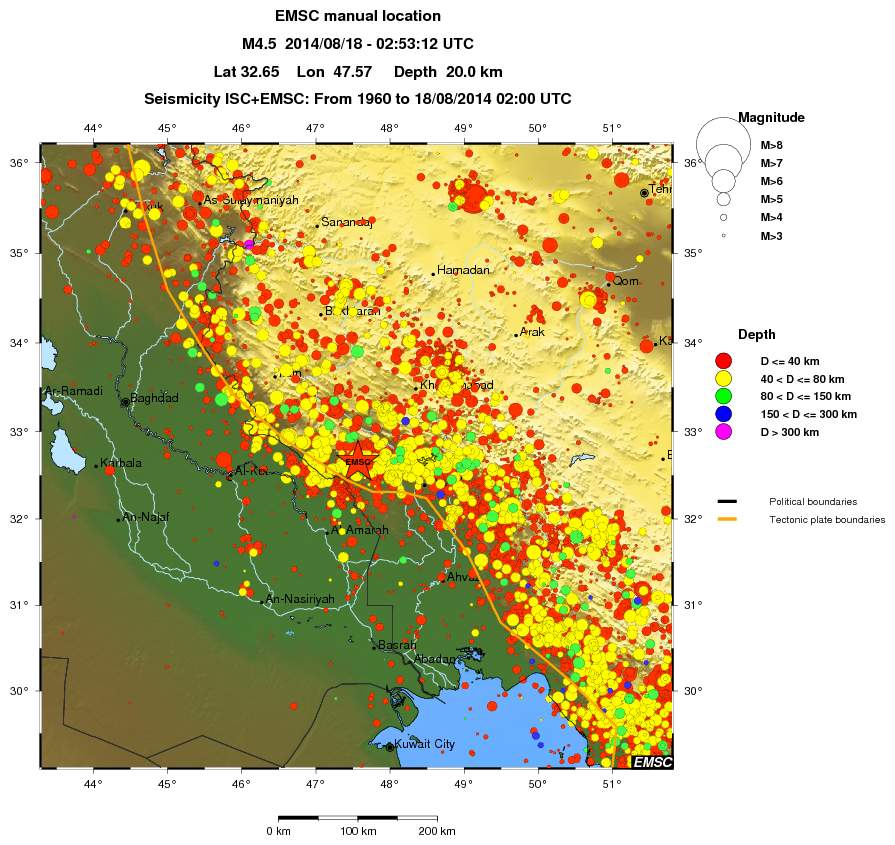 regional historical seismicity