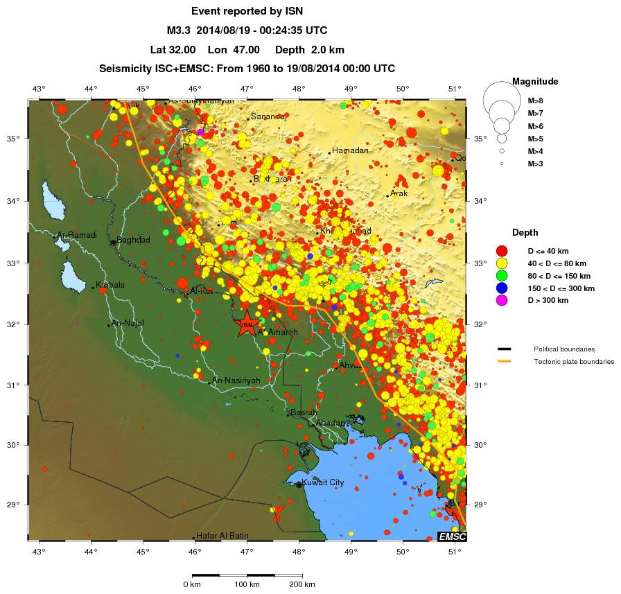 regional historical seismicity
