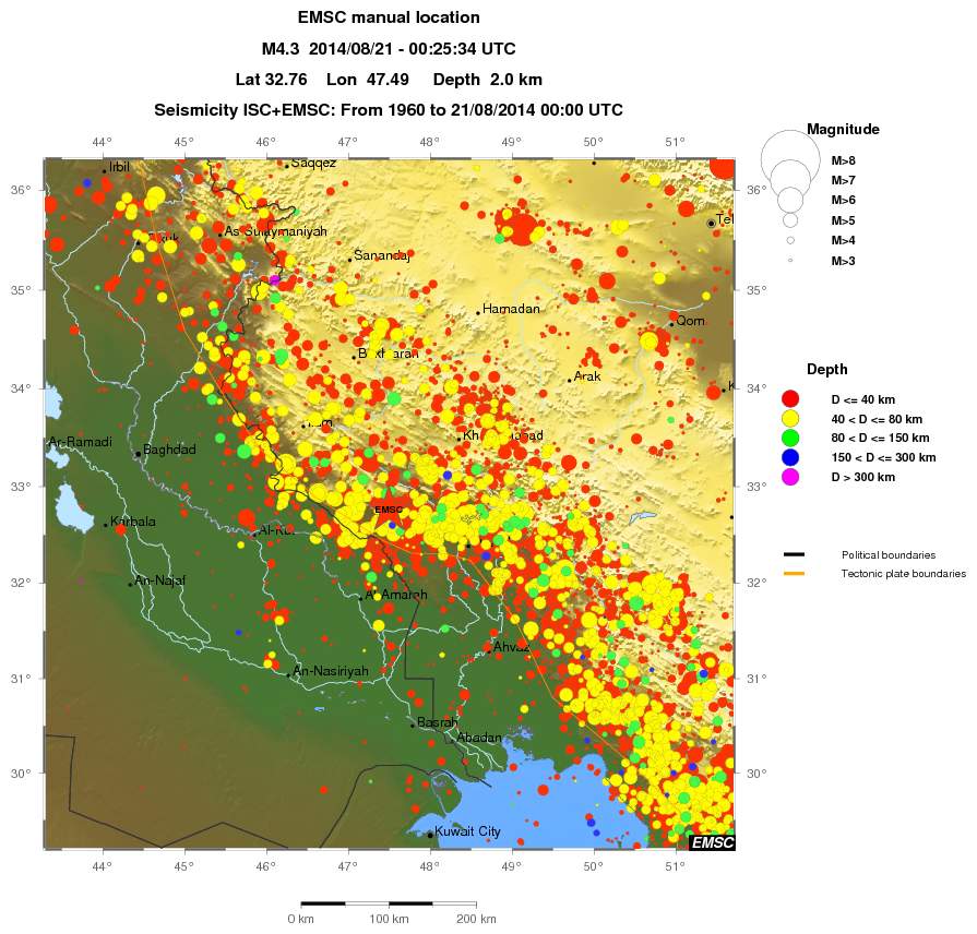 regional historical seismicity