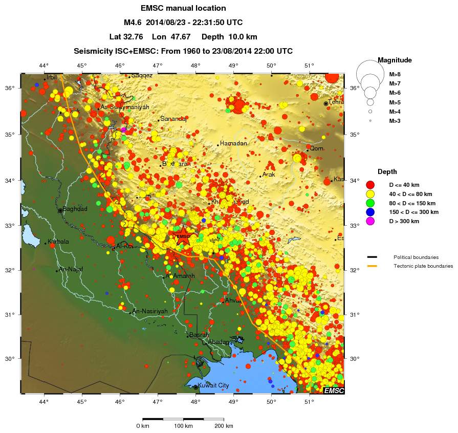 regional historical seismicity