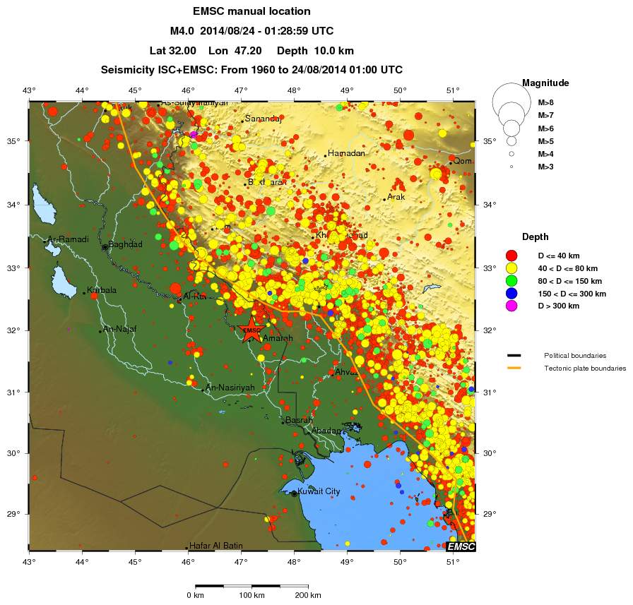 regional historical seismicity