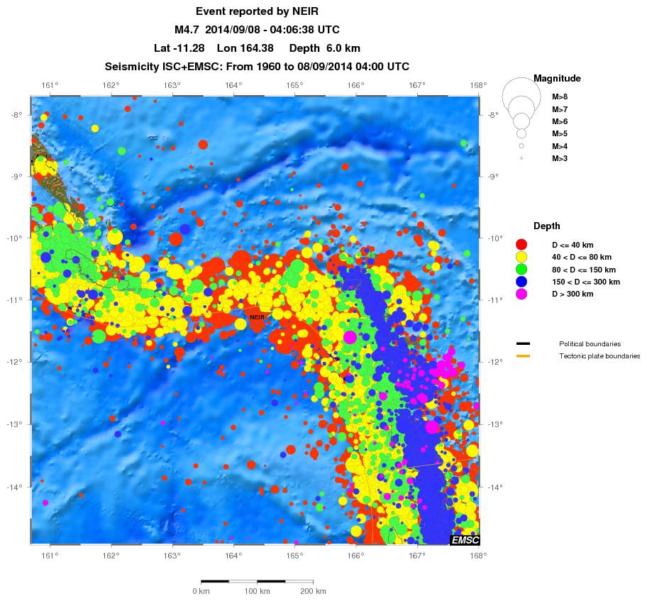 regional historical seismicity
