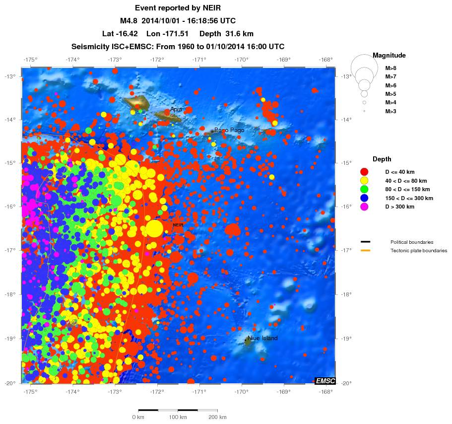 regional historical seismicity