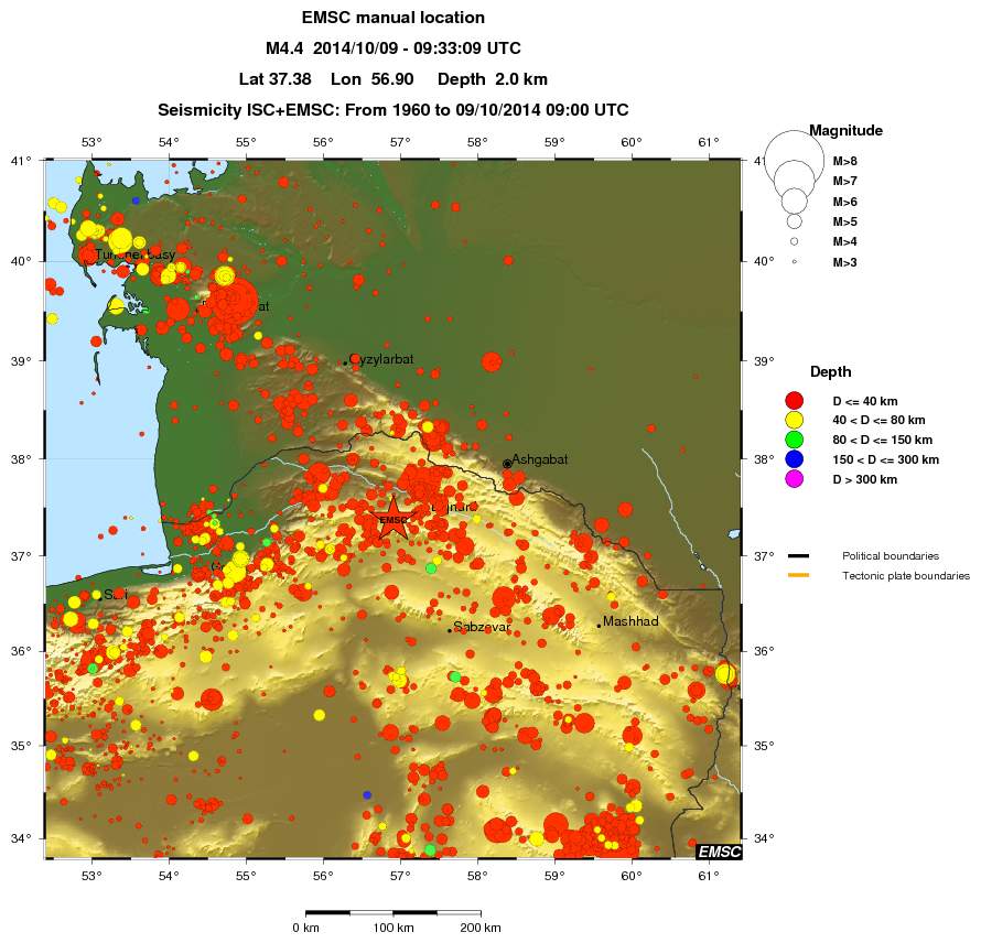 regional historical seismicity