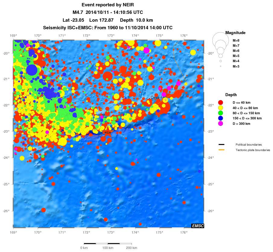 regional historical seismicity