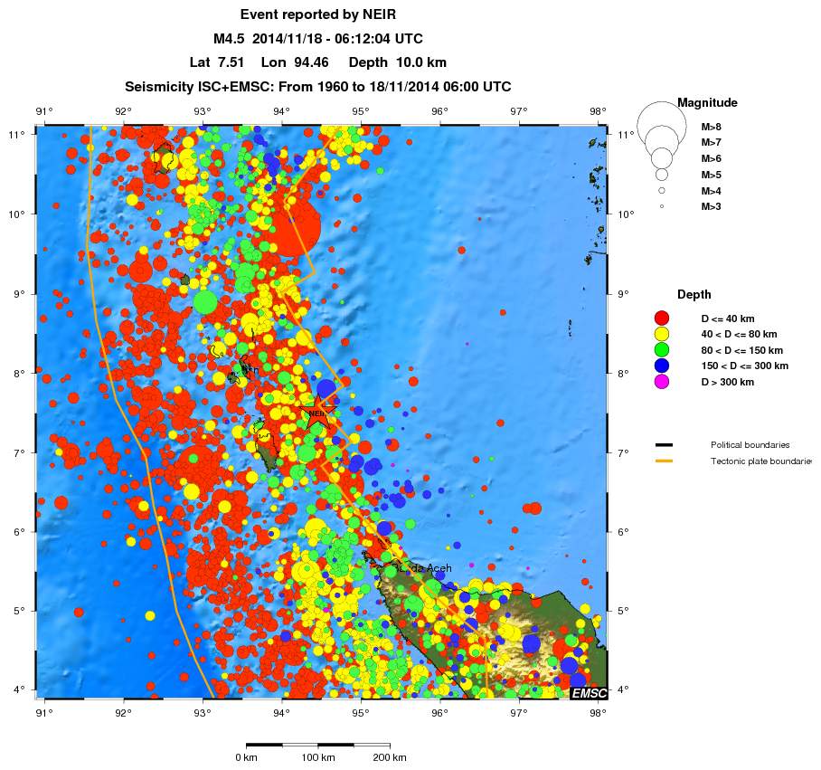 regional historical seismicity