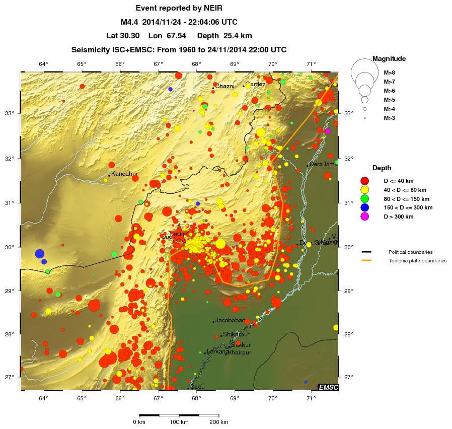 regional historical seismicity