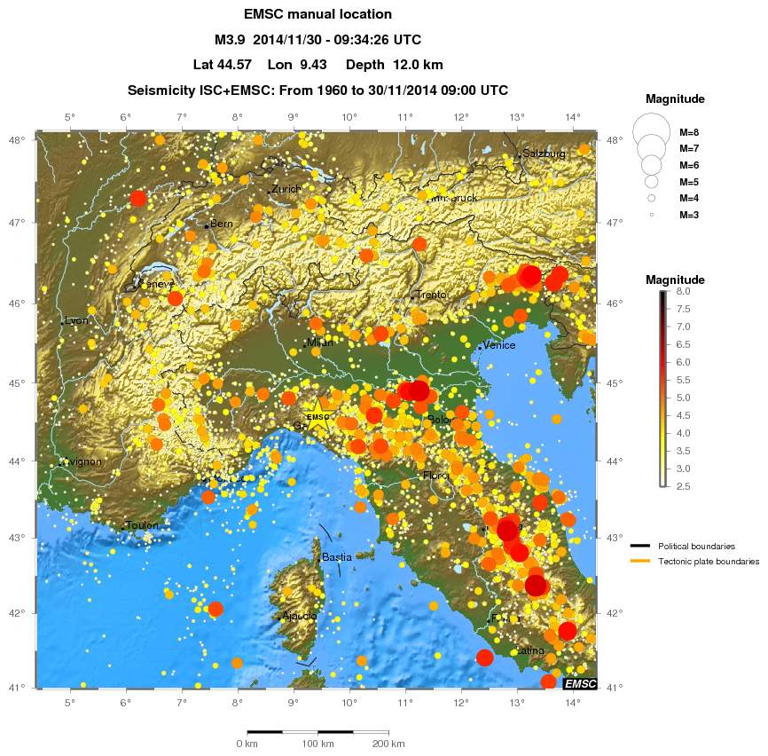 regional magnitude historical seismicity