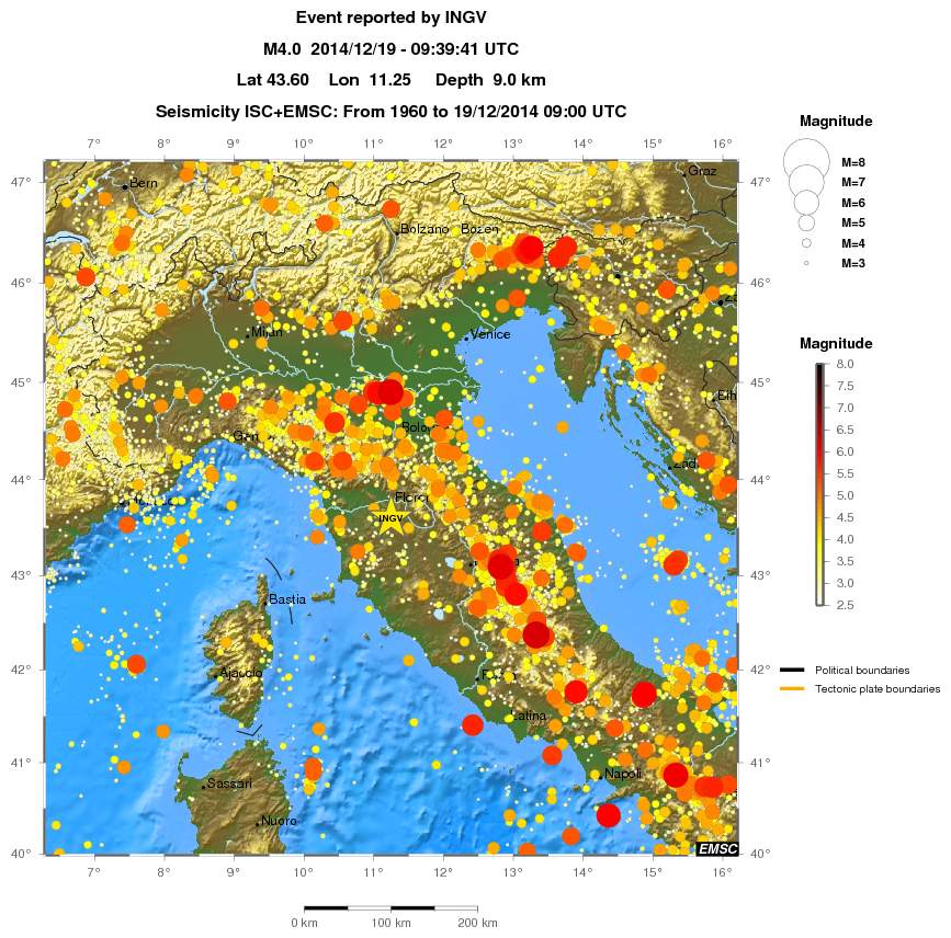 regional magnitude historical seismicity