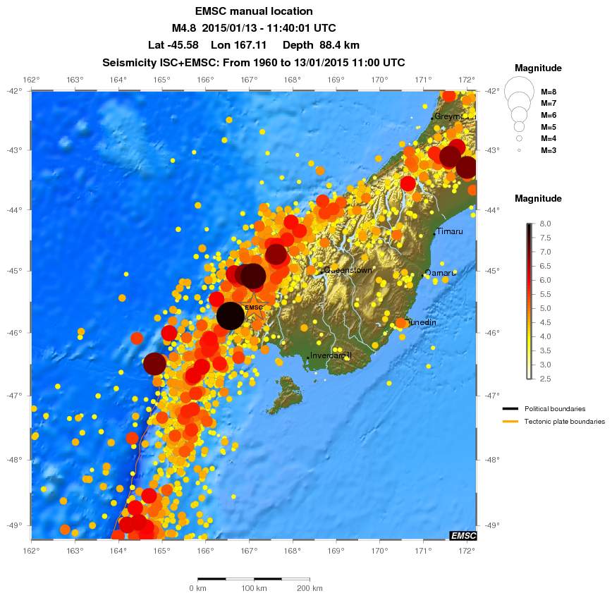 regional magnitude historical seismicity
