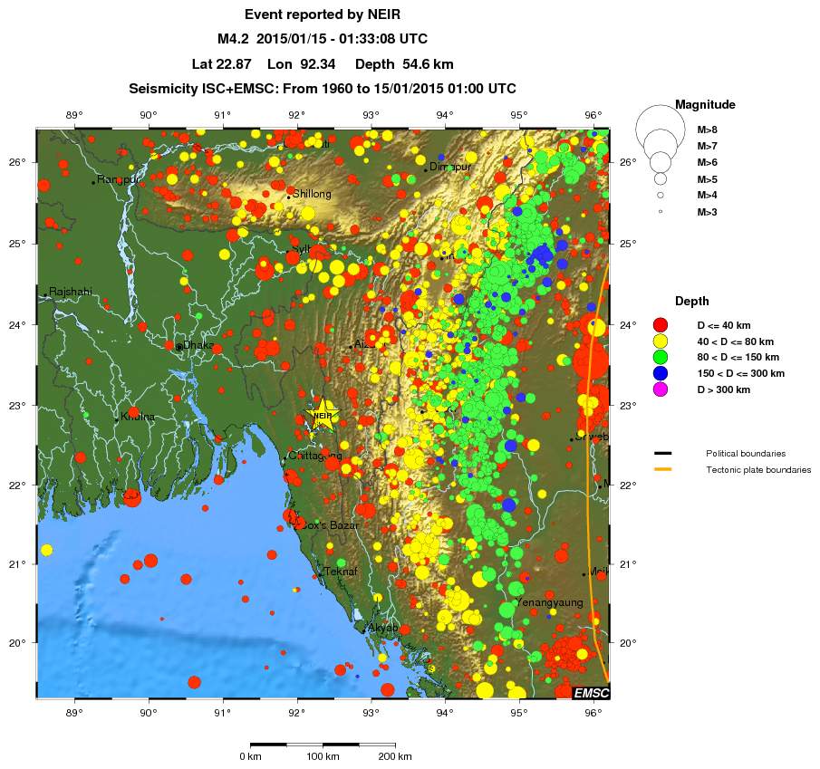 regional historical seismicity