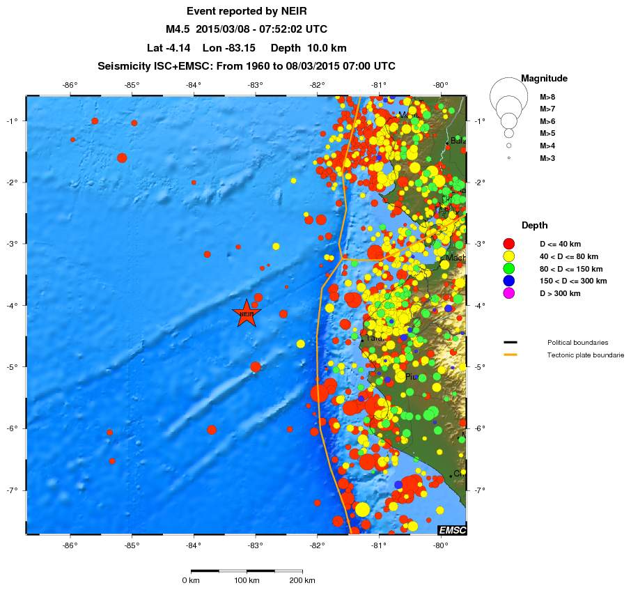 regional historical seismicity