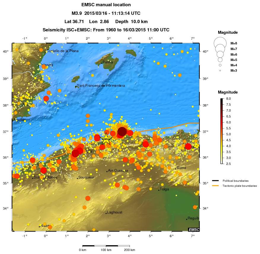 regional magnitude historical seismicity