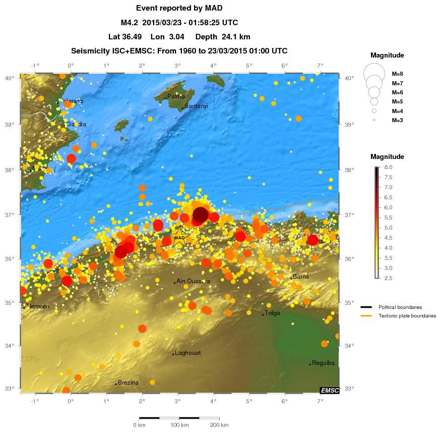 regional magnitude historical seismicity