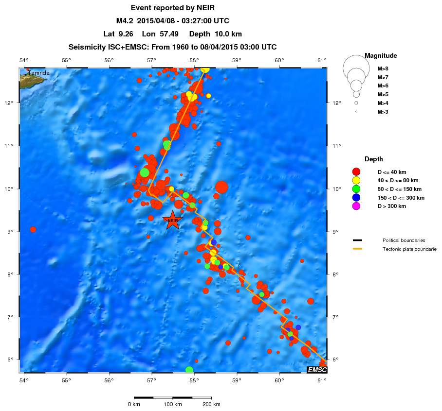 regional historical seismicity