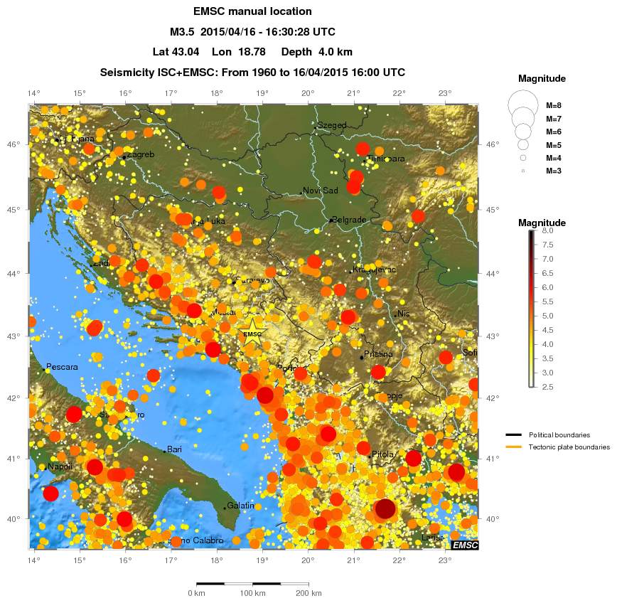 regional magnitude historical seismicity
