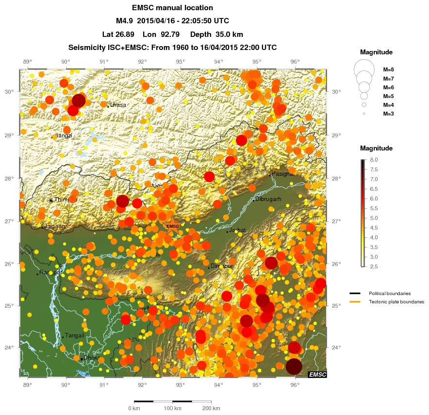 regional magnitude historical seismicity