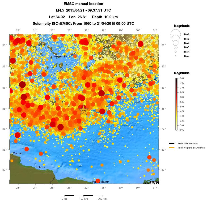 regional magnitude historical seismicity