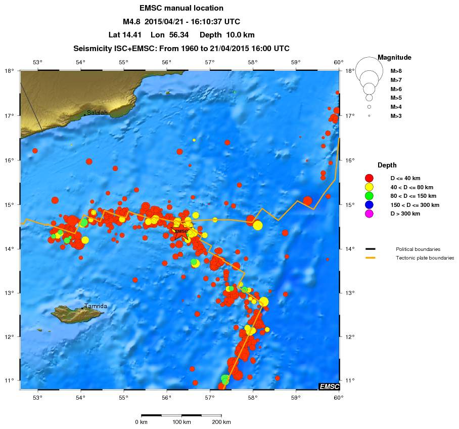 regional historical seismicity