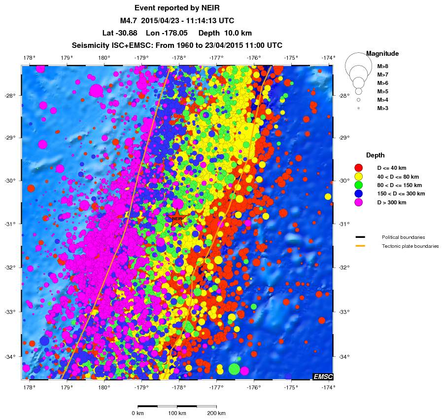 regional historical seismicity