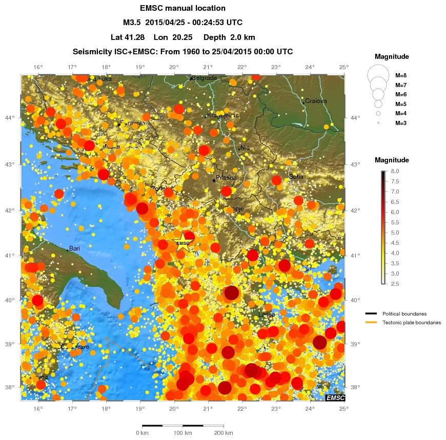 regional magnitude historical seismicity