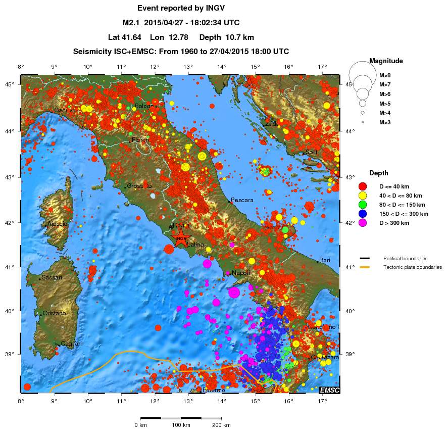 regional historical seismicity
