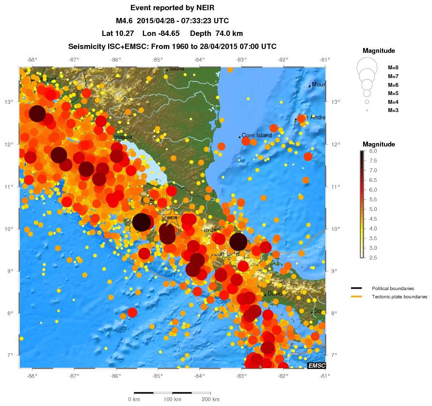 regional magnitude historical seismicity