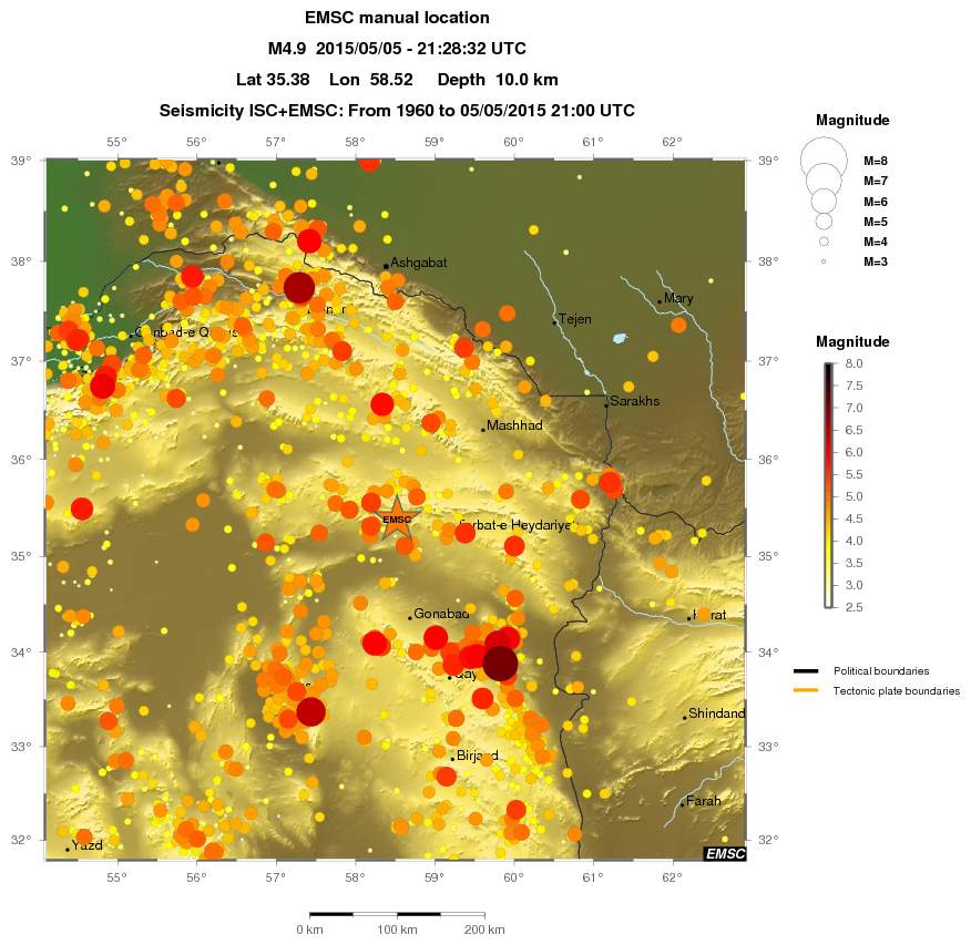 regional magnitude historical seismicity
