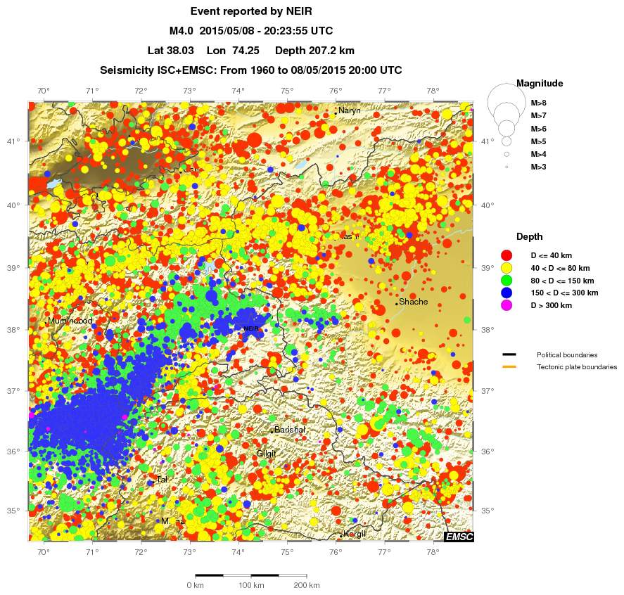 regional historical seismicity