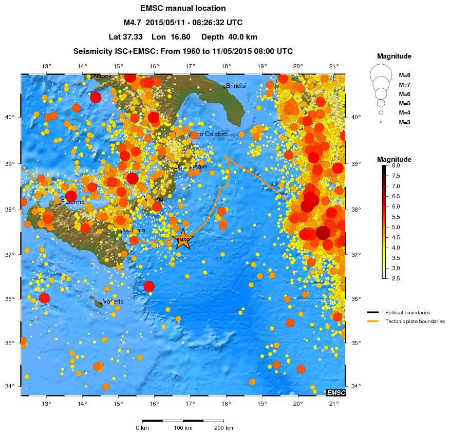regional magnitude historical seismicity