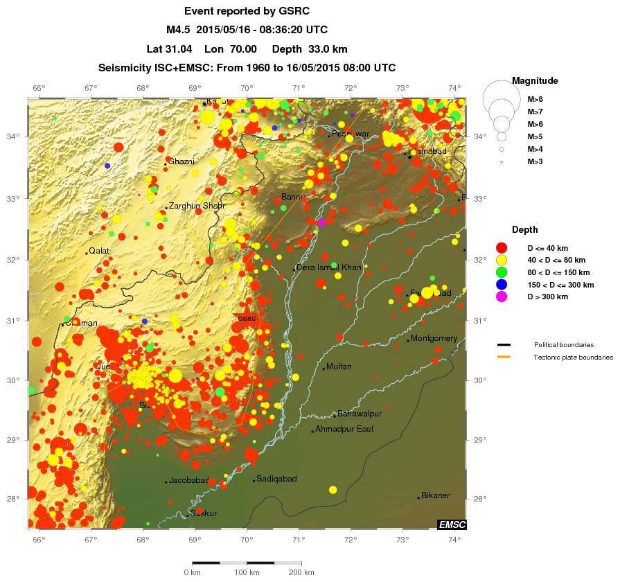 regional historical seismicity