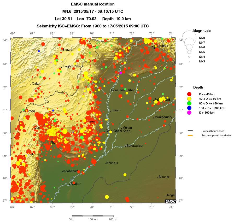 regional historical seismicity